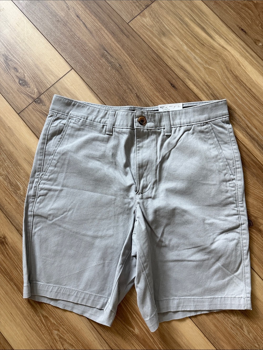 Sonoma Men's Flat Front Chino Shorts - Light Gray
